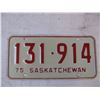 Image 2 : Saskatchewan 1975 License Plate 113-914 (very good condition)