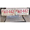 Image 1 : Saskatchewan 1975 (matched pair) Farm License Plates (with SGI plastic bag)
