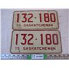 Image 2 : Saskatchewan 1975 (matched pair) License Plates 132-180