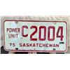 Image 1 : Saskatchewan rare 1975 Power Unit License Plate