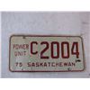 Image 2 : Saskatchewan rare 1975 Power Unit License Plate