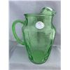 Image 1 : Green Depression Very rare “Royal Lace” Large Pitcher (cracked by handle)