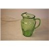 Image 4 : Green Depression Very rare “Royal Lace” Large Pitcher (cracked by handle)