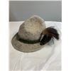 Image 1 : German / Austrian made Tyrolean Hat from 1992 with Authentic Gambart Plume Pin