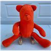 Image 1 : Handmade soft felt 11” Orange Teddy Bear