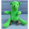 Image 1 : Handmade soft felt 11” Lime Green Teddy Bear