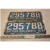 Image 1 : Pair of 1963 British Columbia License Plates