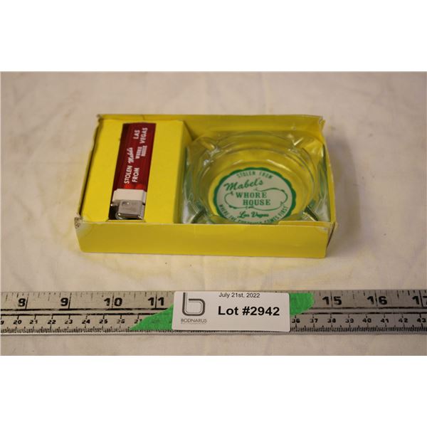 Mabel’s Whore House Ashtray and Lighter (never used)