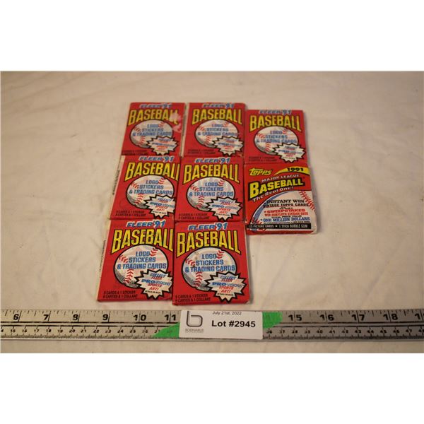 (8) Packs Sealed Baseball cards- Fleer/Topps