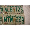 Image 7 : (6) Saskatchewan 1987 (3) + 1988 (3) - License Plates