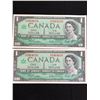 Image 1 : 2 1967 SEQUENTIAL $1.00 CANADIAN BILLS IN MINT UNCIRCULATED CONDITION