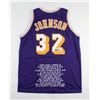 Image 1 : MAGIC JOHNSON SIGNED LA LAKERS CAREER STAT JERSEY (PSA COA)