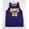 Image 3 : MAGIC JOHNSON SIGNED LA LAKERS CAREER STAT JERSEY (PSA COA)