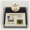 Image 1 : Eddie Mathews Signed LE ONL Baseball Display with Thumbprint (Beckett)