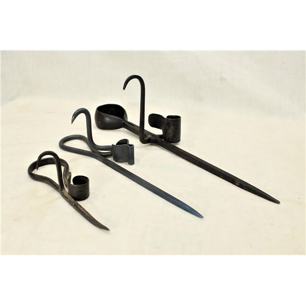 Lot of 3 Miners Candlesticks