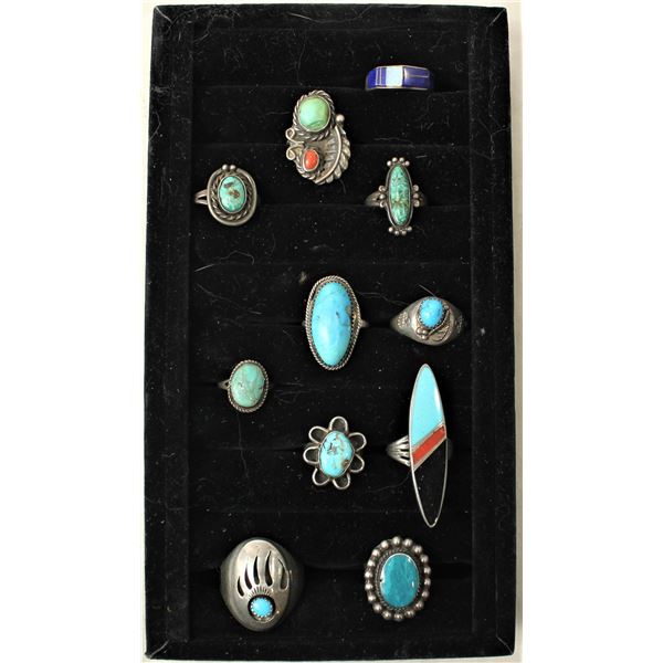 Group of Navajo Silver Rings