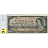 Image 1 : 1954 One Hundred Dollar note *devil's face* $100.00 Canadian bill