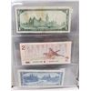 Image 3 : Binder of 6 Canadian bills 1967 $1, 1986 $2, 1954 $5, 1971 $10, 1954 $20, 1988 $50