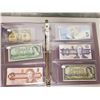 Image 1 : Binder of 6 Canadian bills 1923 25 cents, 1954 $1, 1986 $2, 2002 $5, 1989 $10, 1954 $20