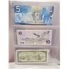 Image 5 : Binder of 6 Canadian bills 1923 25 cents, 1954 $1, 1986 $2, 2002 $5, 1989 $10, 1954 $20