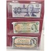 Image 4 : Binder of 6 Canadian bills 1973 $1, 1954 $2, 1979 $5, 1989 $10, 1979 $20, 1954 $50