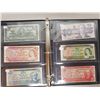Image 1 : Binder of 6 Canadian bills 1937 $1, 1974 $2, 1979 $5, 1989 $10, 1969 $20, 1975 $50