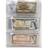 Image 2 : Binder of 6 Canadian bills 1900 25 cents, 1973 $1, 1954 $2, 1986 $5, 1954 $10, 1991 $20