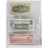 Image 3 : Binder of 6 Canadian bills 1900 25 cents, 1973 $1, 1954 $2, 1986 $5, 1954 $10, 1991 $20