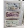 Image 5 : Binder of 6 Canadian bills 1900 25 cents, 1973 $1, 1954 $2, 1986 $5, 1954 $10, 1991 $20