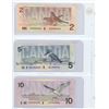 Image 2 : 3 Bank of Canada "bird bills" 1986 $2, 1986 $5, 1989 $10