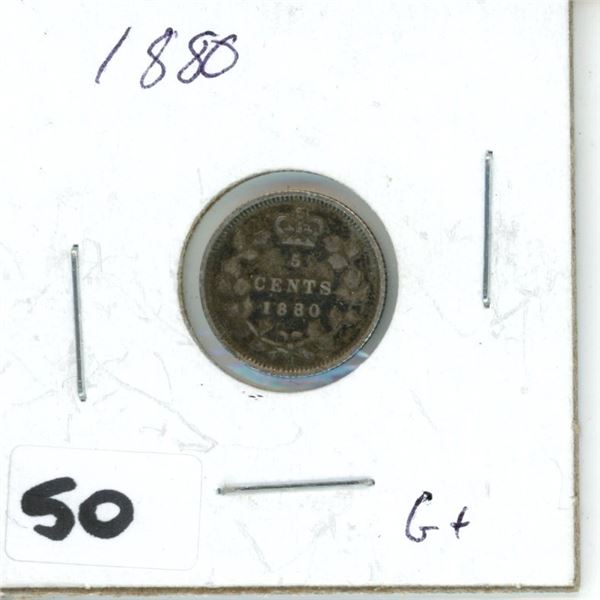 1880 Canada 5 cents