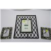 Image 2 : 4 - 2x3" Metal Floral Picture Frames, 1 - 4x6" Iron Picture Frame