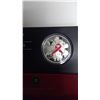 Image 2 : 2006 Colourized Pink Ribbon $5. 99.99 pure Silver with Pink Enamel-Effect. Proof with Ultra Heavy Ca