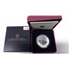 Image 1 : 2010 Coloured Blue Jay 25 Cents. Specimen. Housed in its original case and box of issue.