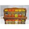 Image 4 : Vintage Blue Ribbon Wooden Spice Rack with Spices