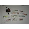 Image 1 : Fishing Reel & 11 New Hooks