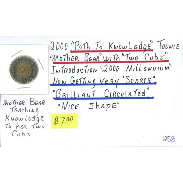 2000  Path to Knowledge  toonie mother bear with two cubs