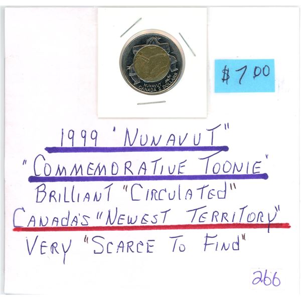 1999 Nunavut commemorative toonie Canadian two dollar $2.00