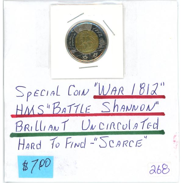 War of 1812 HMS Battle Shannon Canadian toonie two dollar $2.00 coin