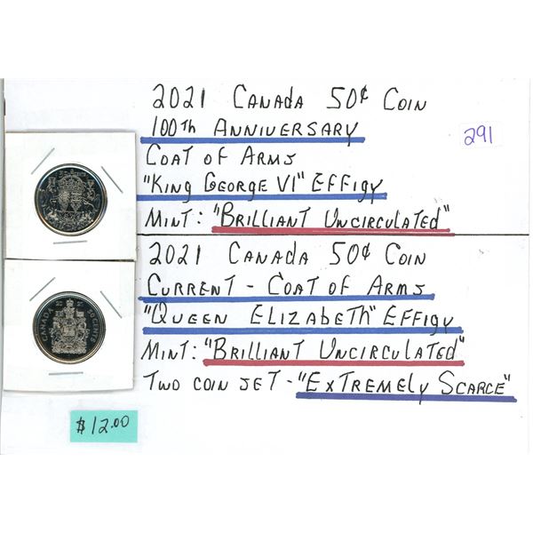 Lot of 2 2021 collectible 50¢ fifty cent pieces