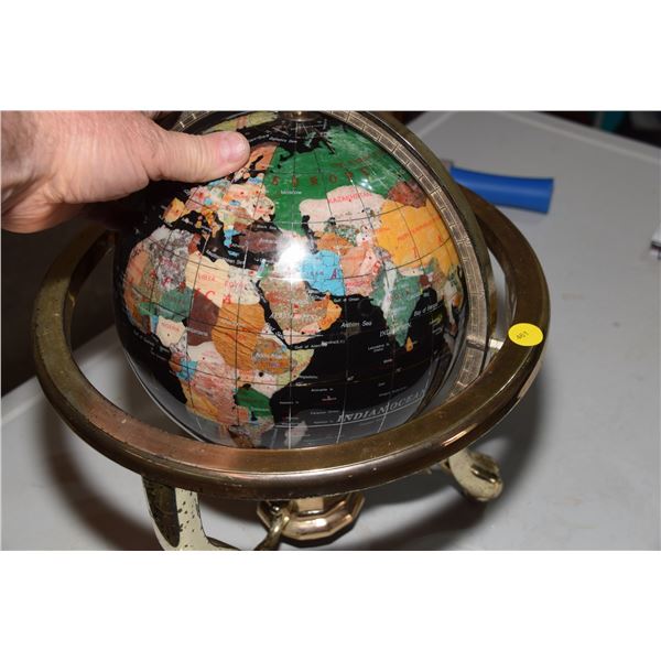 Vintage Brass/Stone Globe