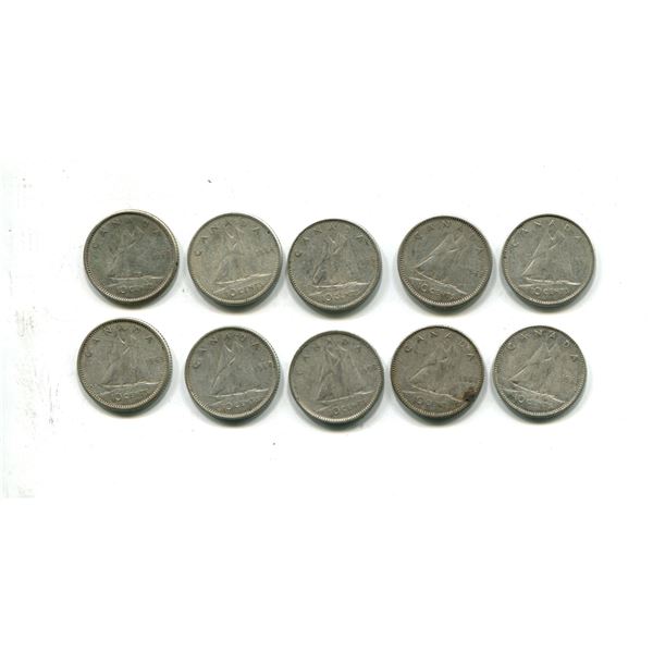 10 Canadian Silver Dimes