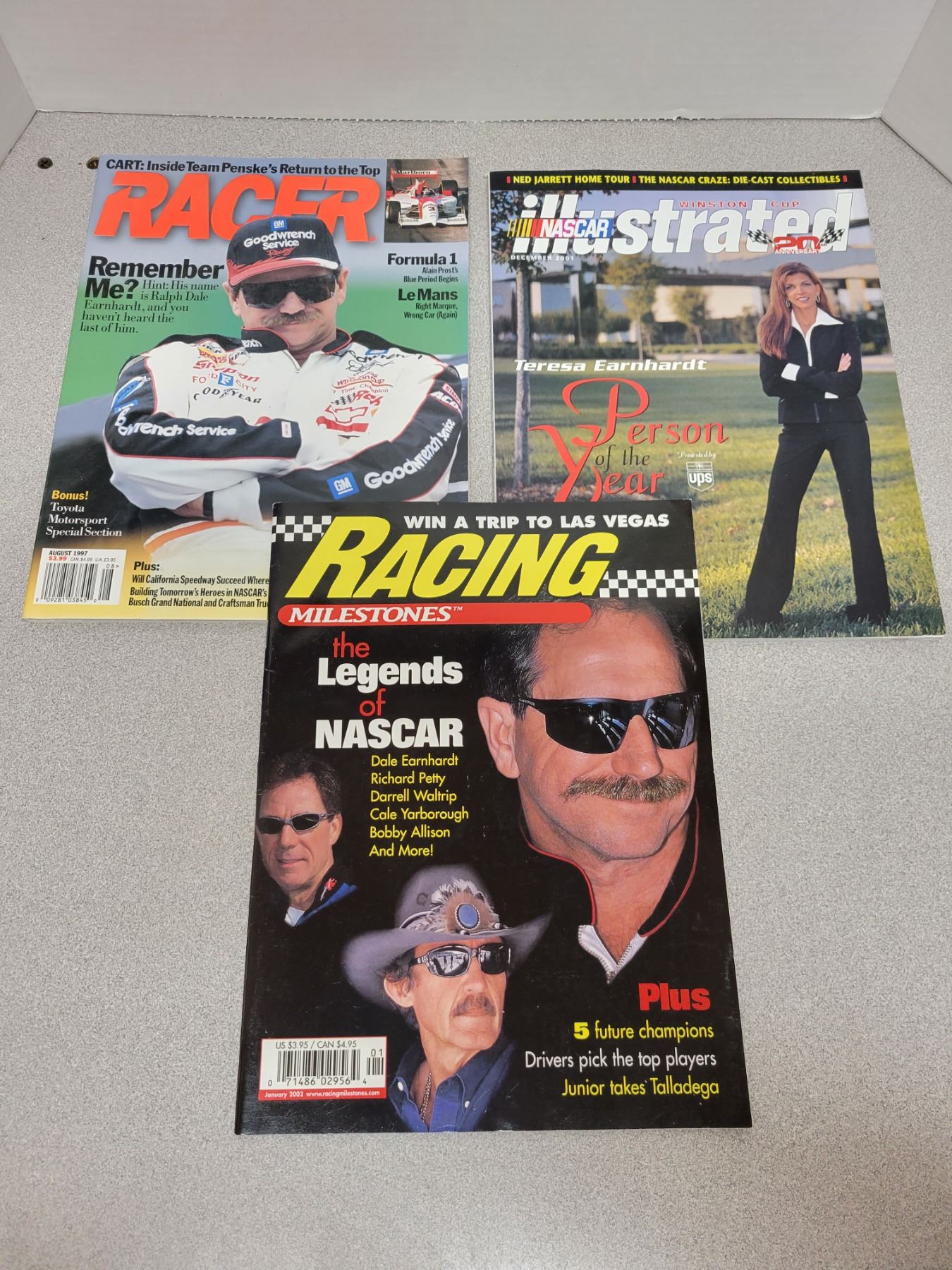 Three new old stock racing magazines - NASCAR Illustrated Dec 2001 ...