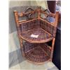 Image 1 : lacquered, wicker corner shelf