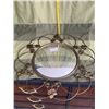 Image 2 : Vintage, Art nouveau, round, convex mirror, with leaf detailing