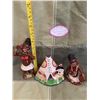 Image 1 : vintage ceramic teepee ashtray, and 2 aboriginal ceramic figurines