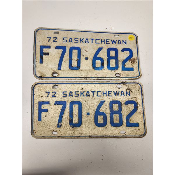 (2)Matching Plates: F70-682 72-Sask