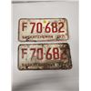 Image 1 : (2)Matching Plates: F70-682 1971-Sask