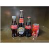 Image 1 : 3 glass coca-cola bottles & 1996 can (all full)