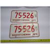 Image 1 : 2x 1971 SK Licence Plates 75-526
